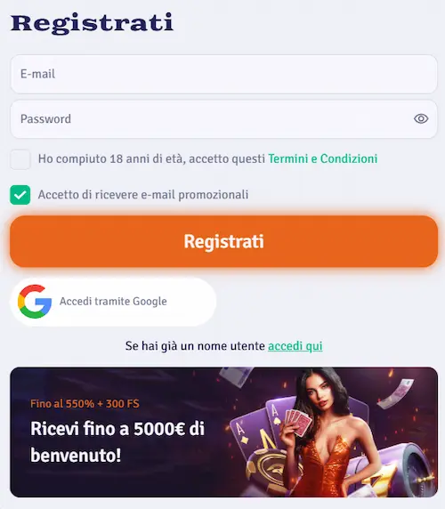 Ardente Casino Italia reg
