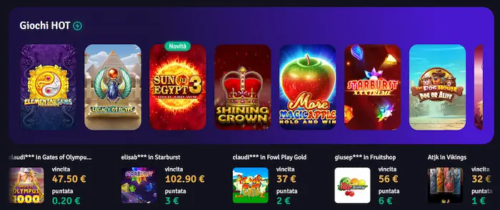Ardente Casino Italia games